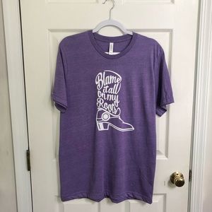 Blame It All On My Roots Heather Purple Shirt L